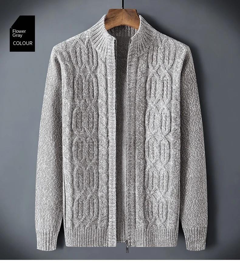 Korea Jumpers Vintage Autumn Winter Men `s Sweater  Male Cardigan  Plaid knitted Sweater Men Clothing Outwear Coat