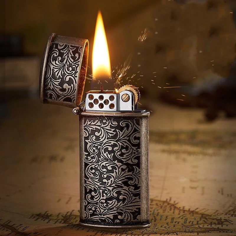 Classic Retro Grinding Wheel Lighter Tang Grass Kerosene Lighter