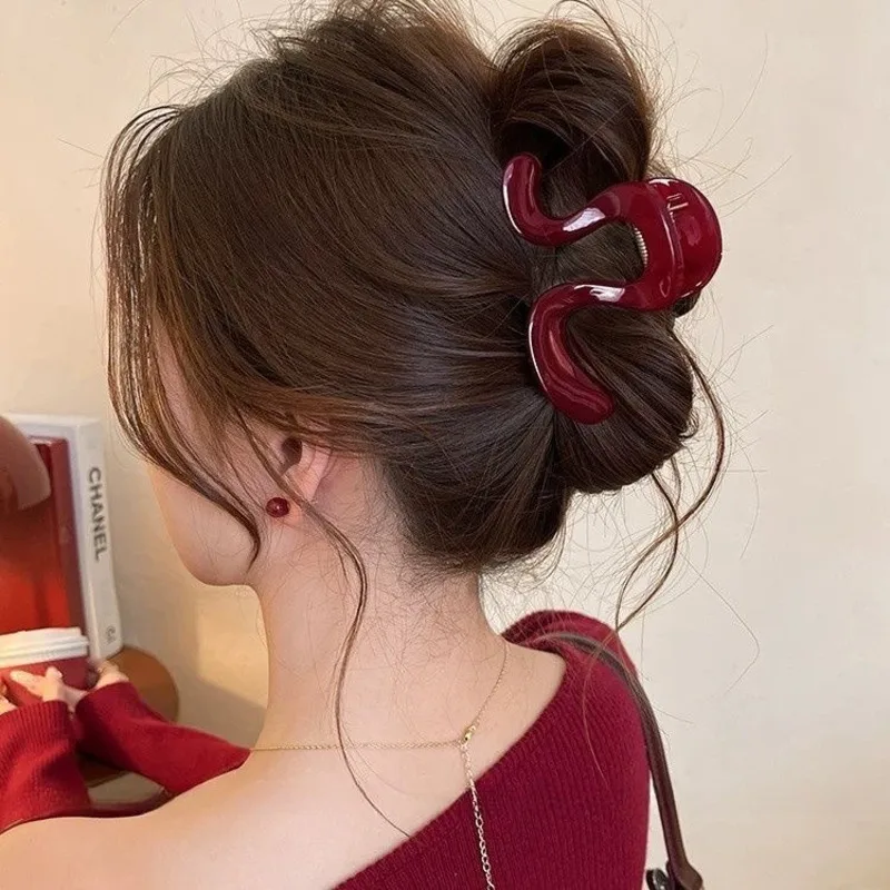 Koreanische Geometrische Bogen Blume Haar Krabben Süße Shark Clip Haar Krallen Grips Für Frauen Große Haarnadeln Haar Ornament Zubehör – Detail 9