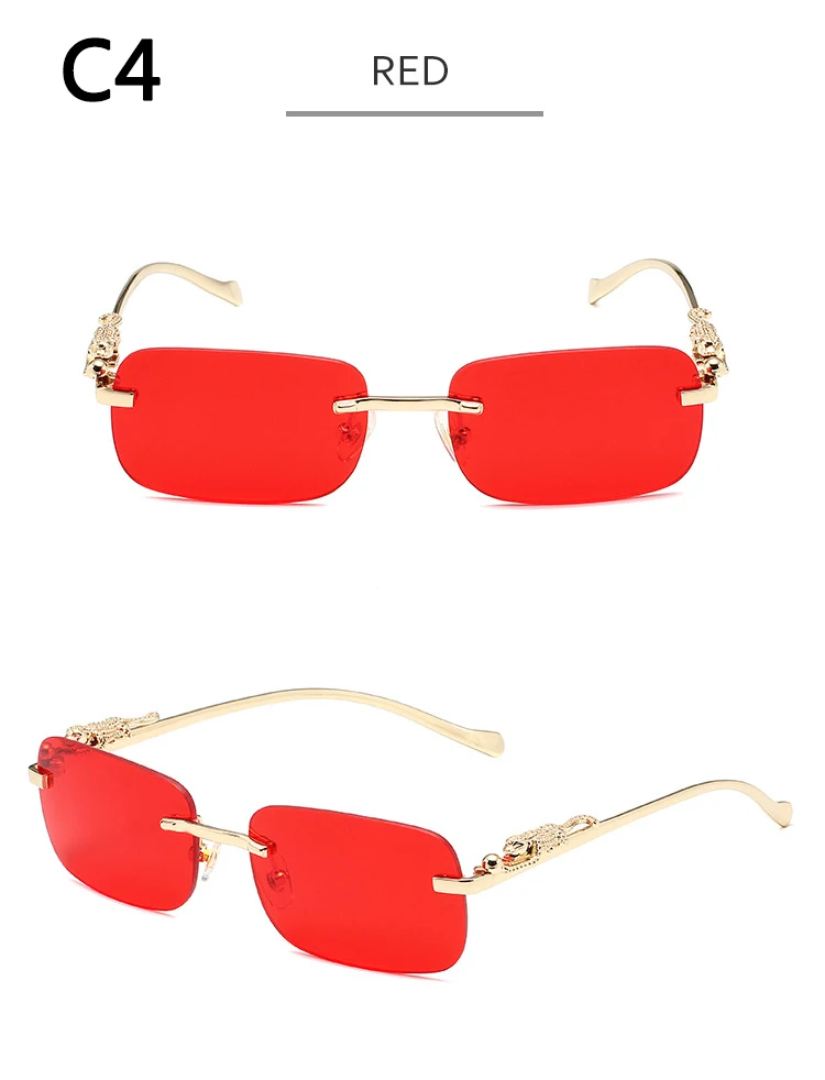 BOYSEEN Randlose Sonnenbrille UV400 Fashion Square Metall Brille Für Männer Frauen Designer Street Style Brillen – Detail 10