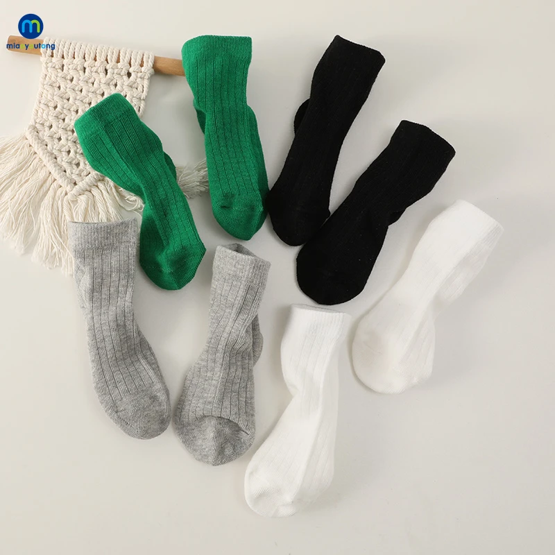 Cotton Socks 4 Pairs Baby Kids Girls Boys Women Infant Toddler