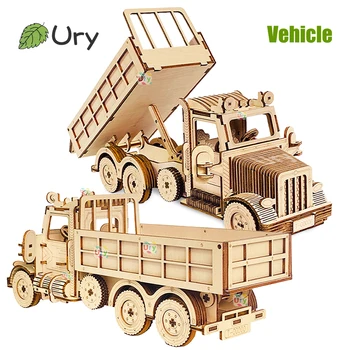 3D Wooden Truck & Sports Car Puzzle – Movable Vehicle Model 1