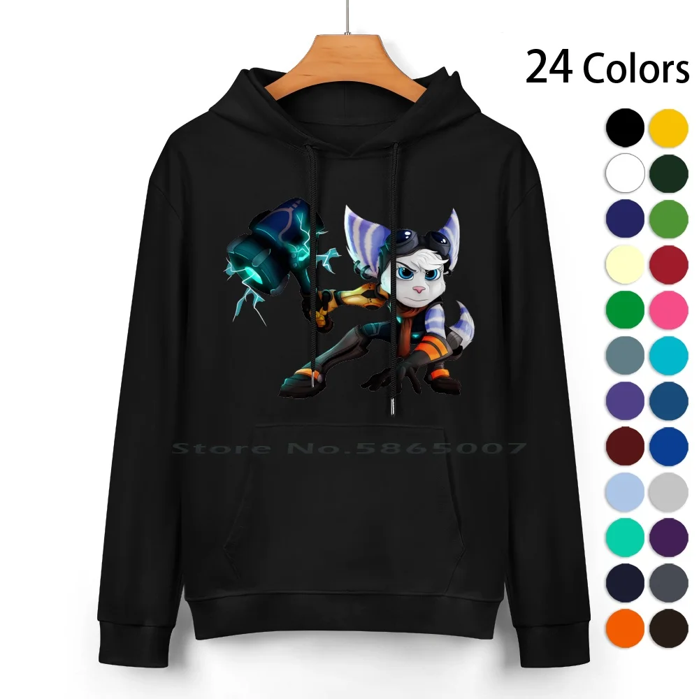 Lombax Girl-Rift Apart Felpa Con Cappuccio In Puro Cotone Maglione 24 Colori Ragazze Lombax Girl Ratchet E Clank Ps5 Cricchetto E Clank Rift