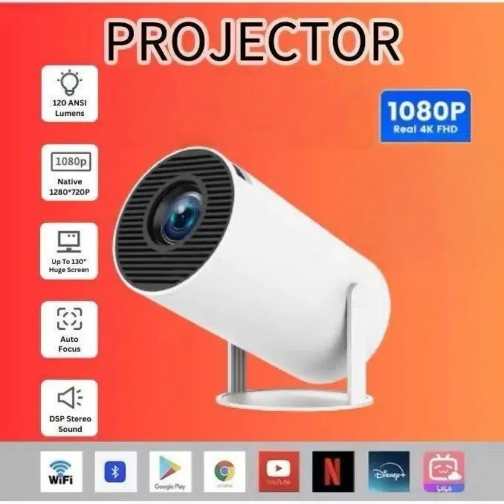 4K Wifi6 프로젝터 260 ANSI WIFI BT5.0 1280*720P 야외 휴대용 HY300 홈시어터용
