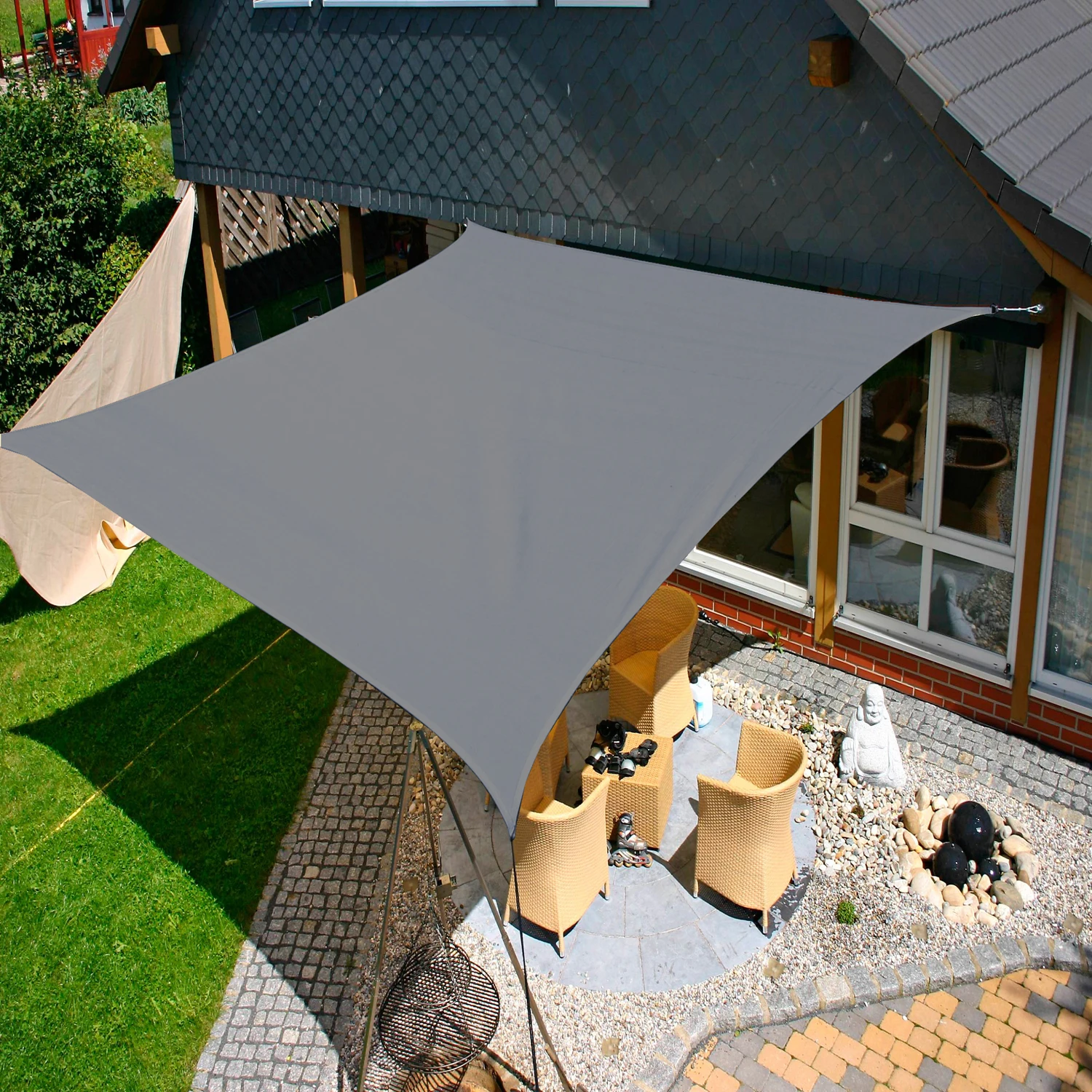 1PC, UV-Blocking, Waterproof Sun Canopy Shade Sail - Portable with EasyFasten for Patio, Deck, Yard 5
