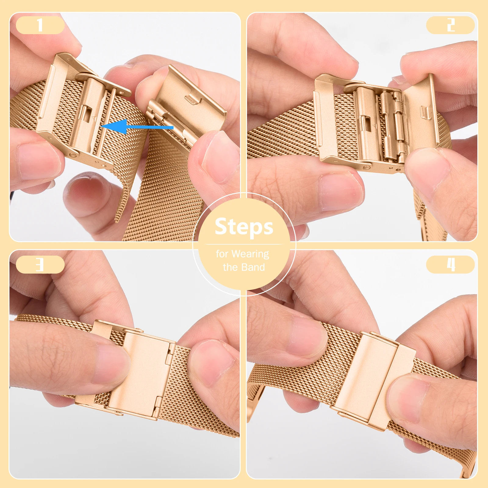 Stainless Steel Metal Strap for Apple Watch - Elegant Bracelet Band