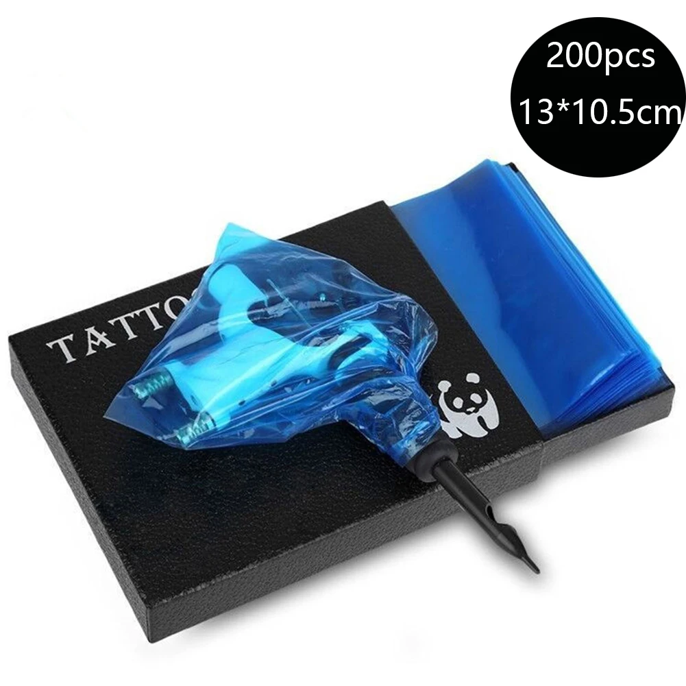 200Pcs/pack Disposable Tattoo Machine Sleeves Cover Bags Safety Medical Tattoo Gun Clip Cord Storage Pouches Surgical Accessory 11mm new fashion rose gold aluminum chain bags purses strap accessory factory quality plating cover wholesale