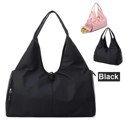 Versatile Nylon Yoga and Gym Fitness Bag for Travel and Outdoor Sports (BK)