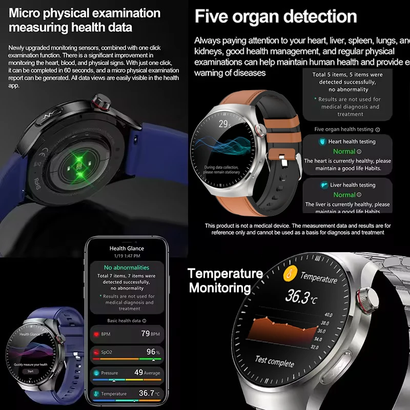 2025 Body Composition Health Smart Watch Men ECG+PPG Blood Pressure Lipid Uric Acid Bluetooth Call Smartwatches For Android IOS 3