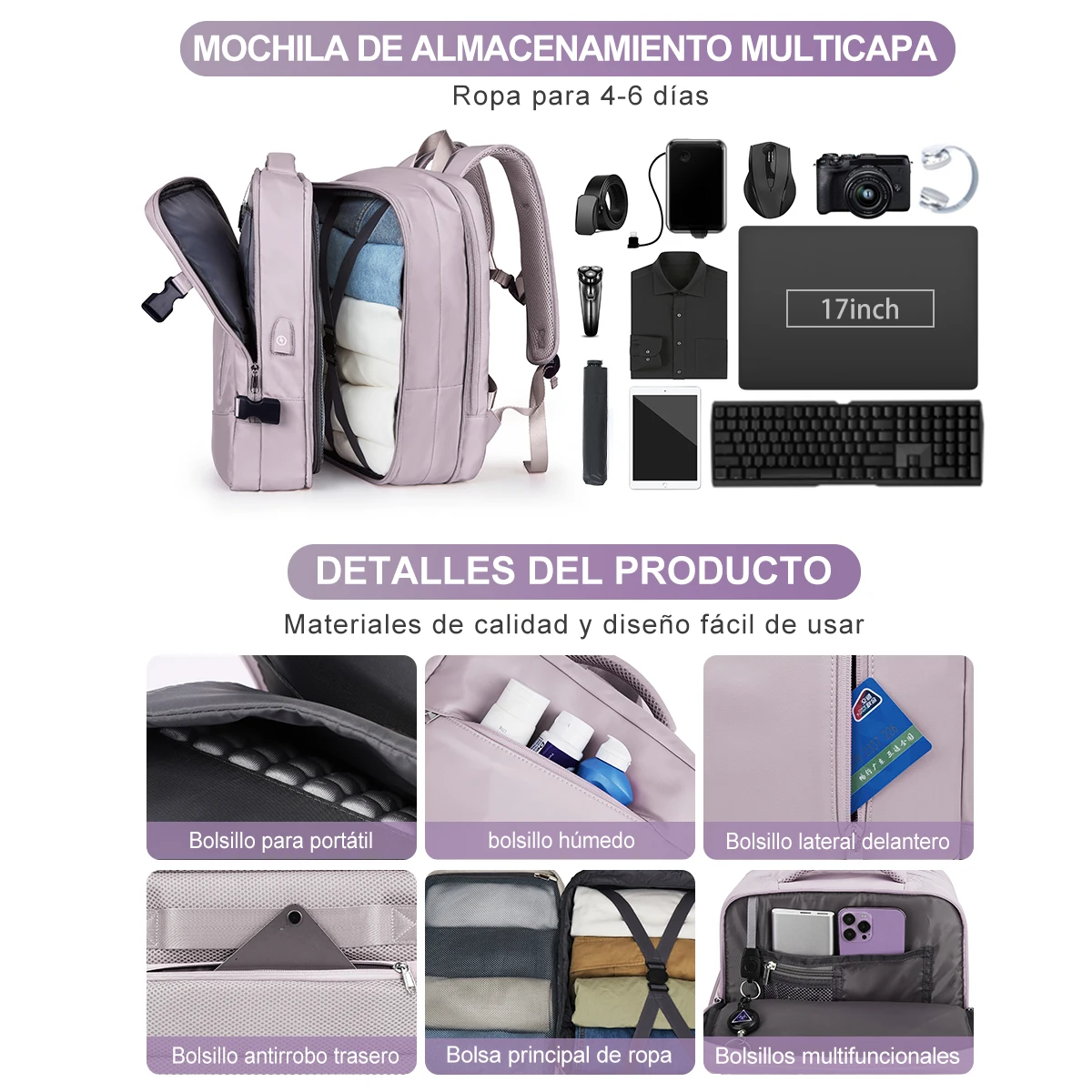 Approved Travel Backpack Men Women Business Backpack School Expandable Bag Large Capacity 17''Laptop Waterproof Fashion Backpack