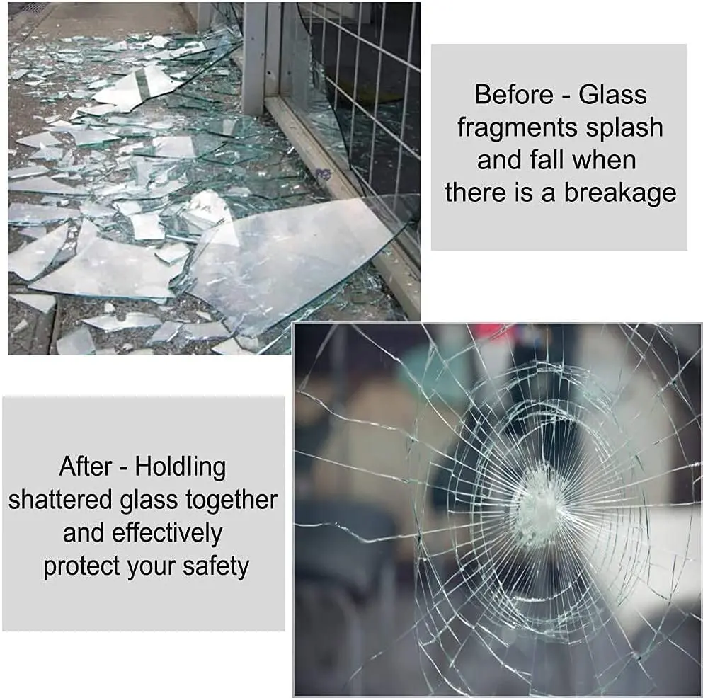 Transparent Safety Security Window Film 2/3/5M Glass Protective Sticker Clear Film Anti Shatter Explosion Proof for Window Glass window film,window privacy film