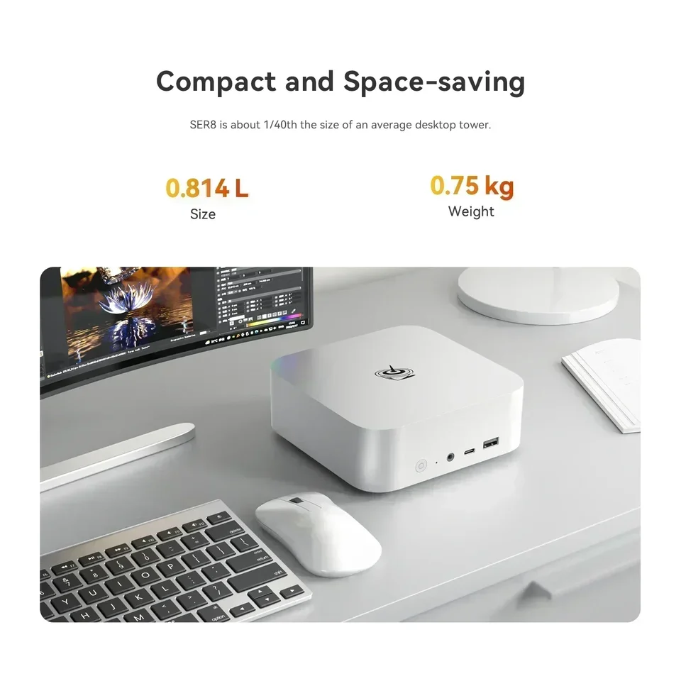 Beelink-ミニPCゲーマーデスクトップ,Ser8,amd,r7,8845hs,最大5.1GHz