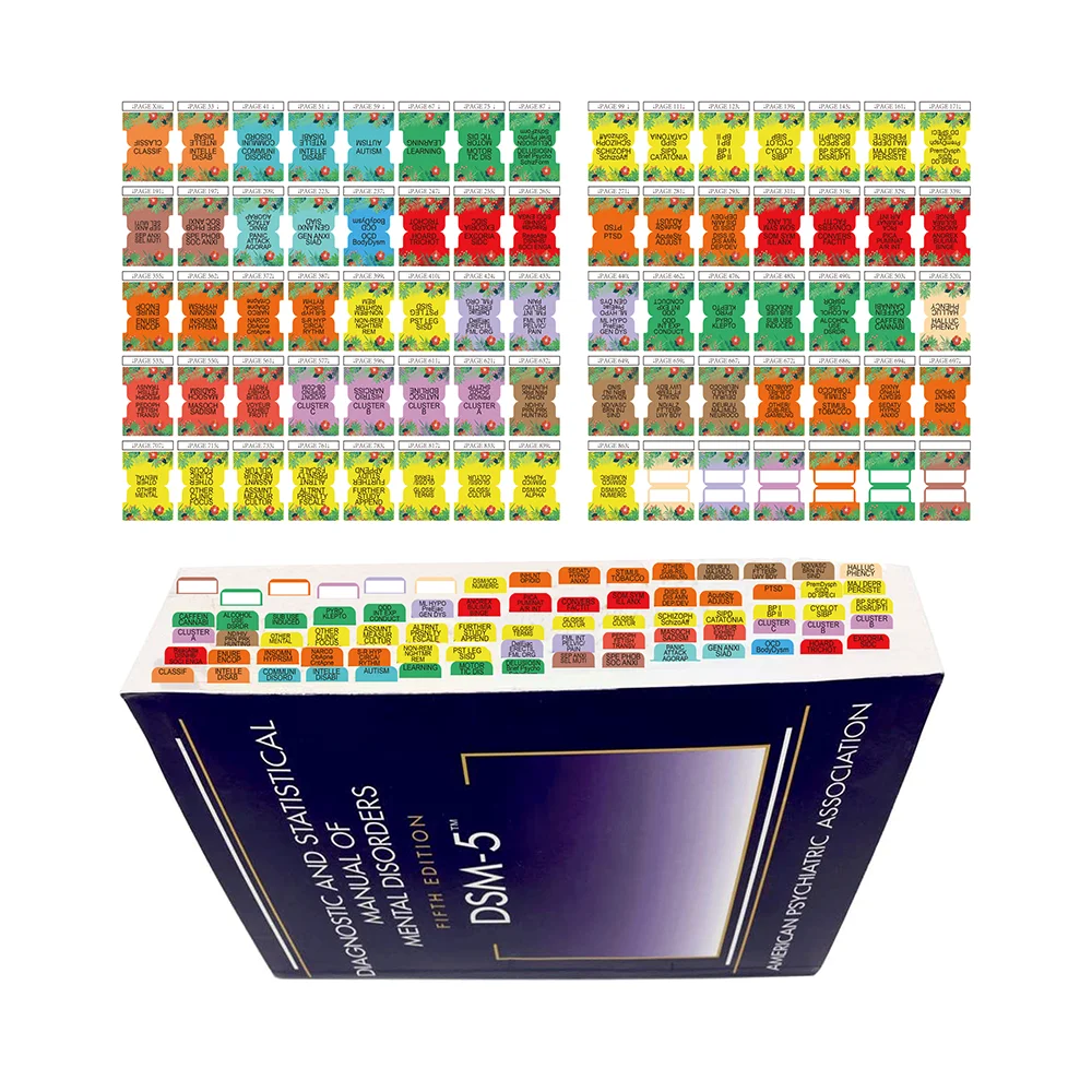

Index Tabs for D.S.M 5th Edition Color-coded Diagnosis Guide Tabs with Page Markers with Alignment Guide 5 Edition Index Tabs