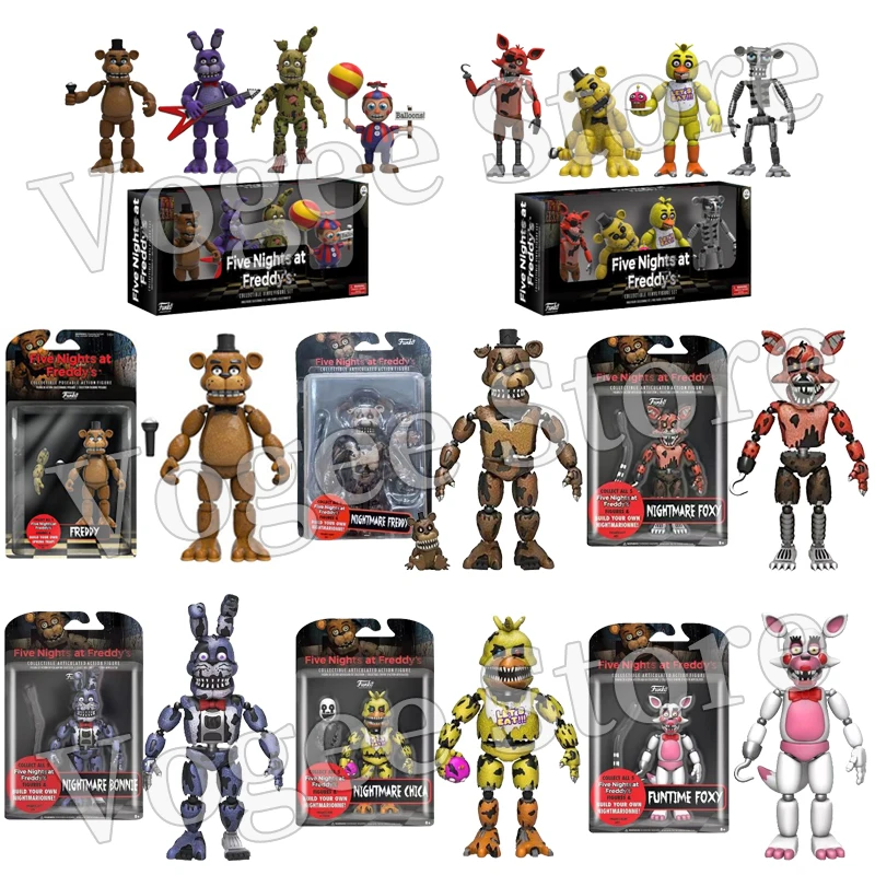 Fnaf Figure Blacklight Bonnie Foxy Chica Freddy Frostbe Action Figure Pvc Collection Doll Mobile Golden Freddy Model Toys Gift