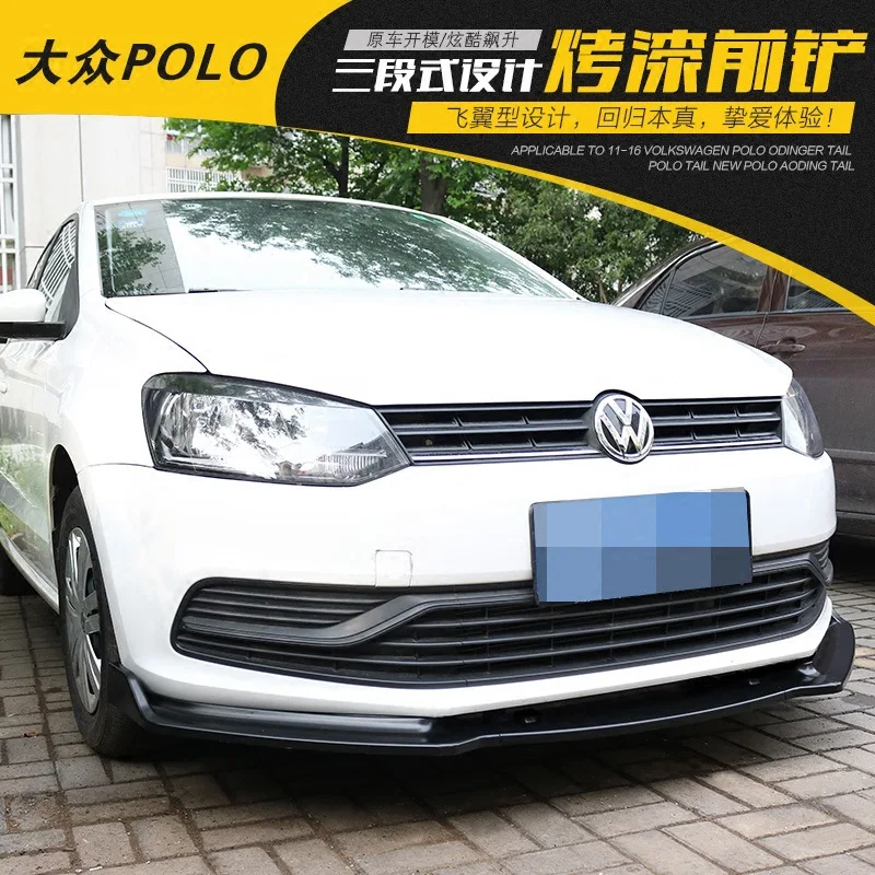 

For 14-18 Volkswagen POLO Car Modification, Front Shovel, Three-stage Front Lip Front Bumper, Front And Rear Collision Preventio