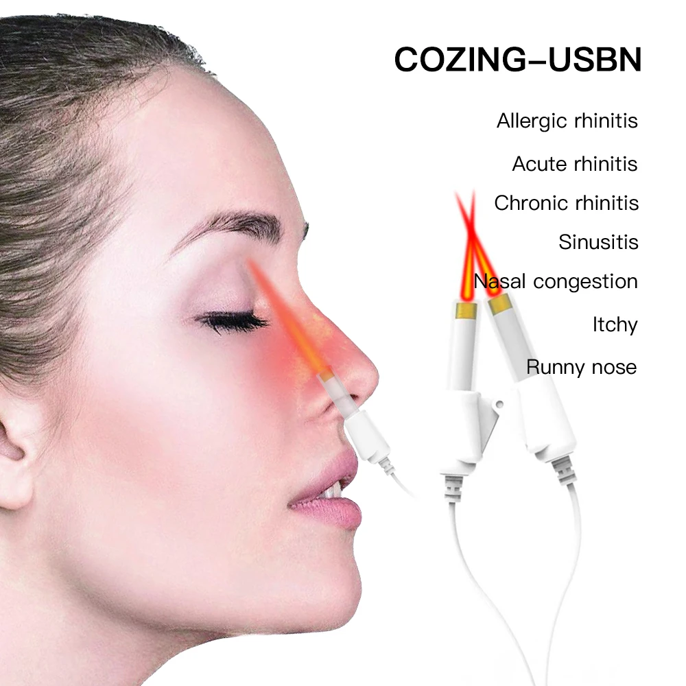 

Rhinitis Laser Therapy Allergy Reliever Nose Rhinitis Sinusitis Therapy Massager Cure Hay Fever Low Frequency Pulse Nose Clip