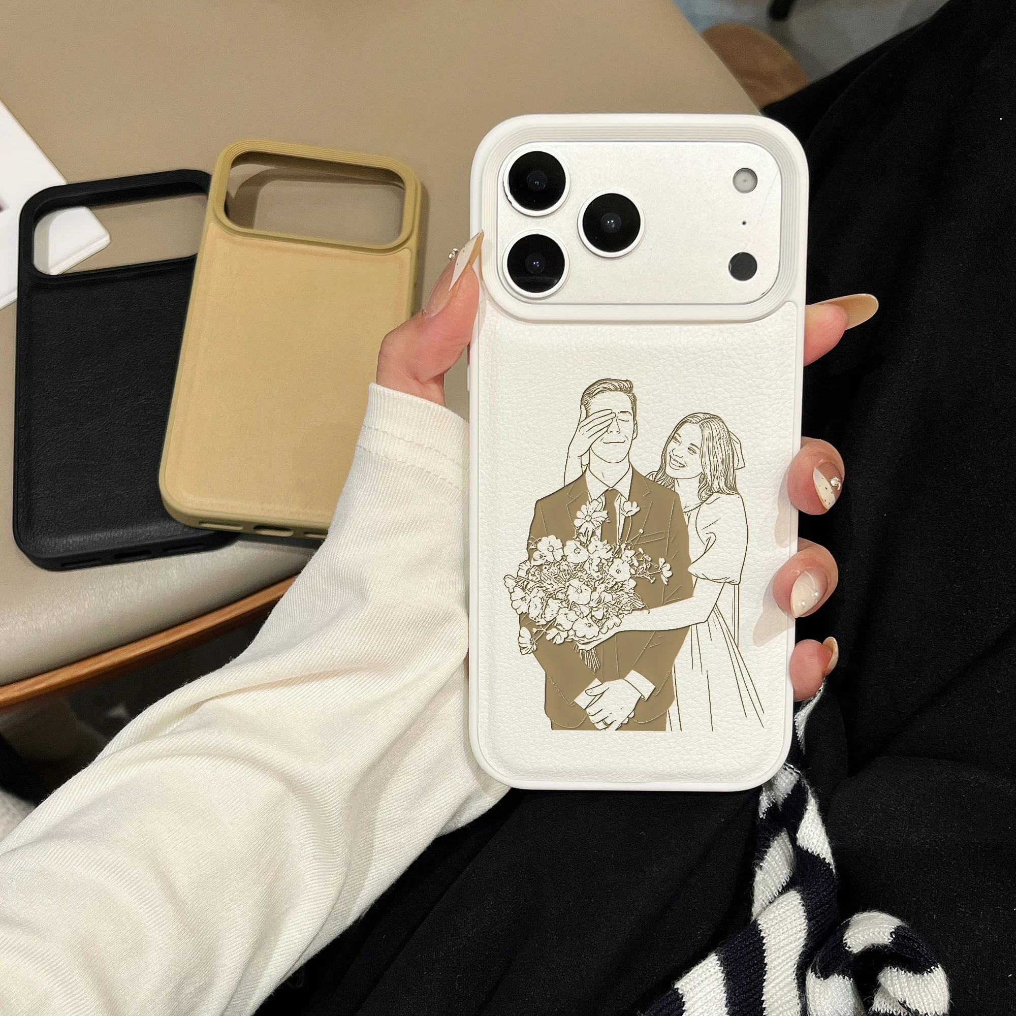 Custom Photo Image Converted to Minimalist Line Style Phone Case thumbnail 6