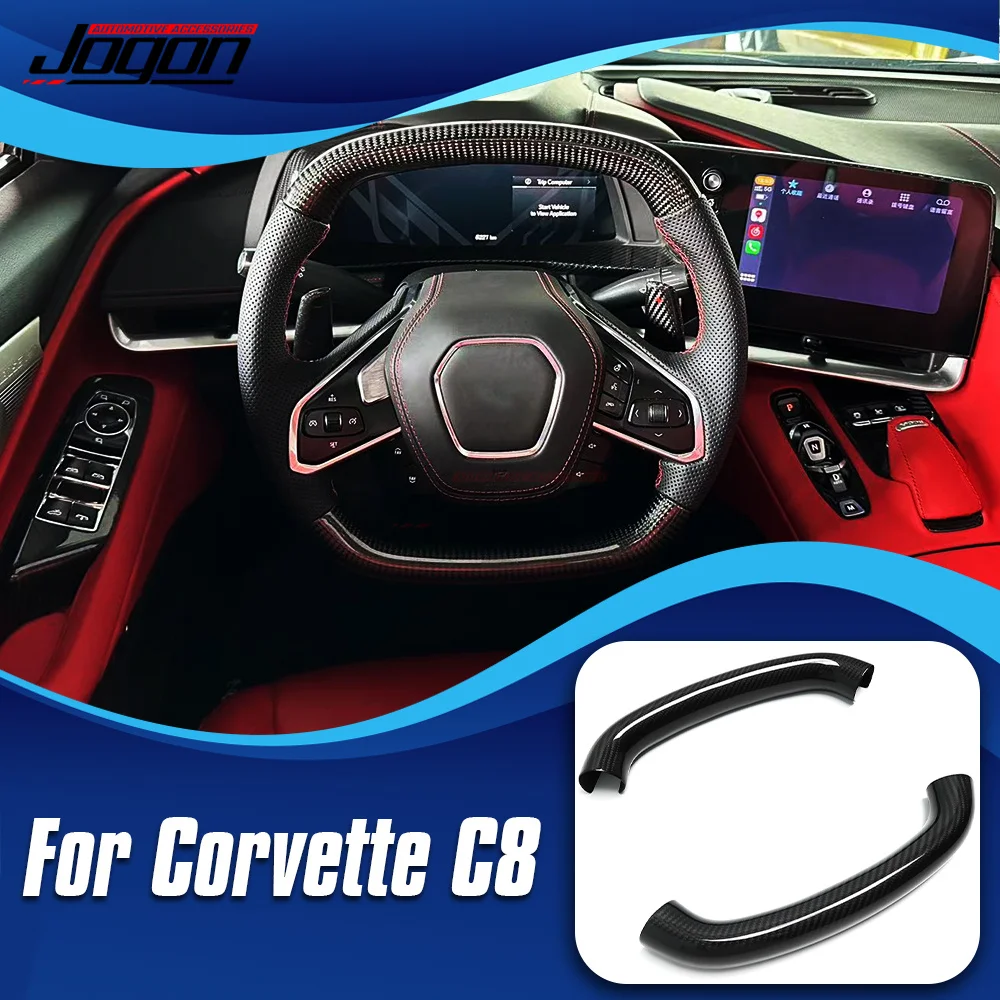 

For Chevrolet Chevy C8 Corvette Stingray Convertible Coupe Z51 Z06 2020+ Steering Wheel Top Lower Cover Trim Dry Carbon Fiber