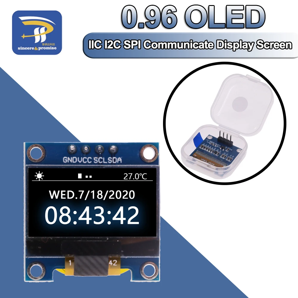 New OLED 0.96" I2C I²C 128x64 Blue Module SSD1306 for Arduino Raspberry Pi 