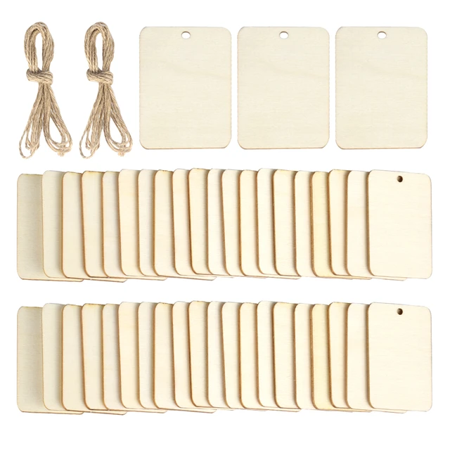 100pcs 3.5X4.5CM Unfinished Natural Wood Rectangle Blank Pieces Wooden Tags  Slices for Arts & Crafts, Painting DIY Decorations - AliExpress