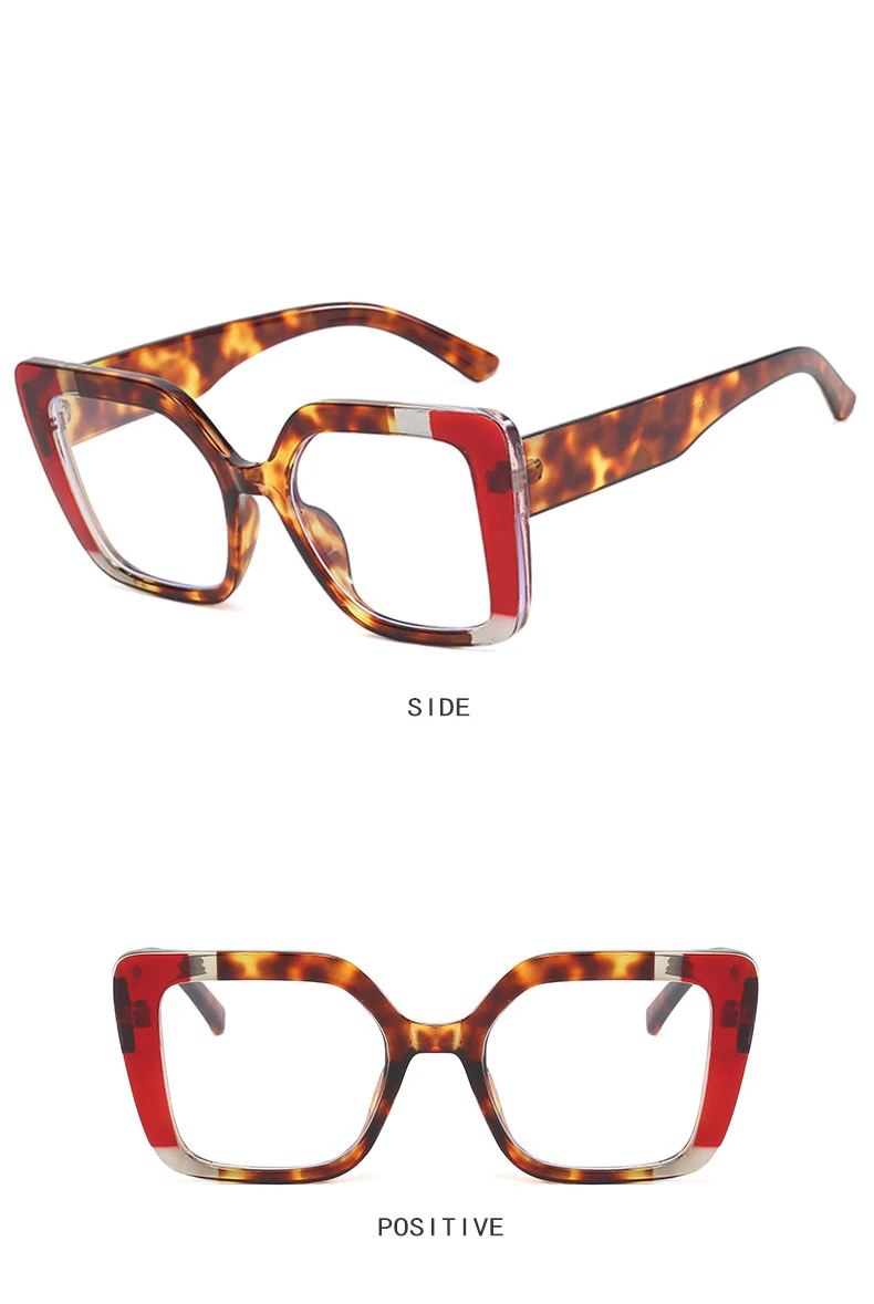 GM LUMIAS Übergroße quadratische Brille, 2025, neue Vintage-Brille mit mehrfarbigem Rand, Damenbrille, modisches Design, nicht verschreibungspflichtige optische Rahmen – Detail 8