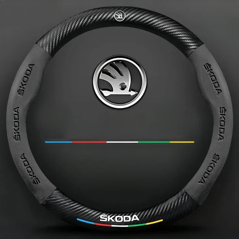 CarbonfiberLeatheCarSteeringWheelCoverForSkodaOctaviaa5a4MK2MK323A7FabiaKaroqKodiaqRapidyetiAccessories-AliExpress34