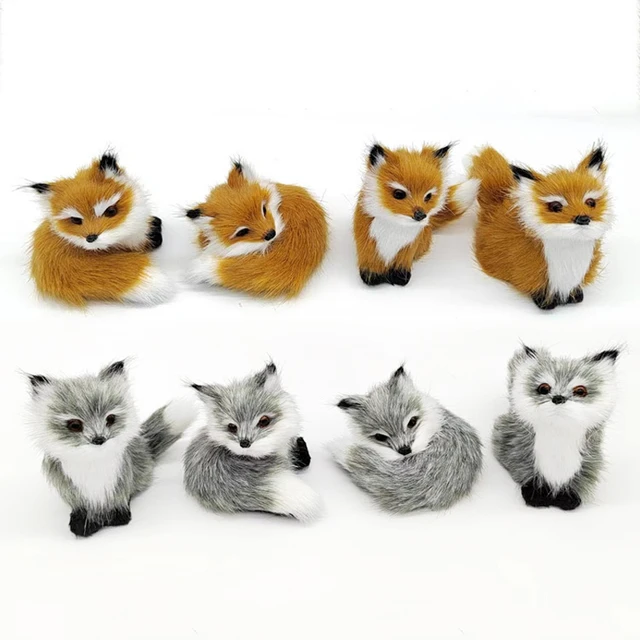 1pcs Cute Simulation Little Fox Model Plush Toy Simulated Fox