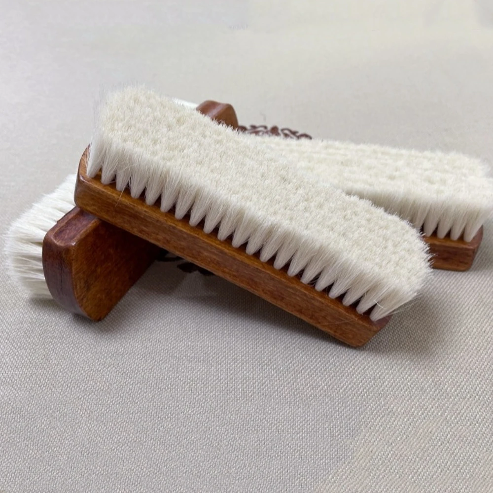 Soft Wool Shoe Cleaning Brush, Leather Care, Multifunctional Shoe Polish Brush, Boot Cleaner, Wooden Handle 3