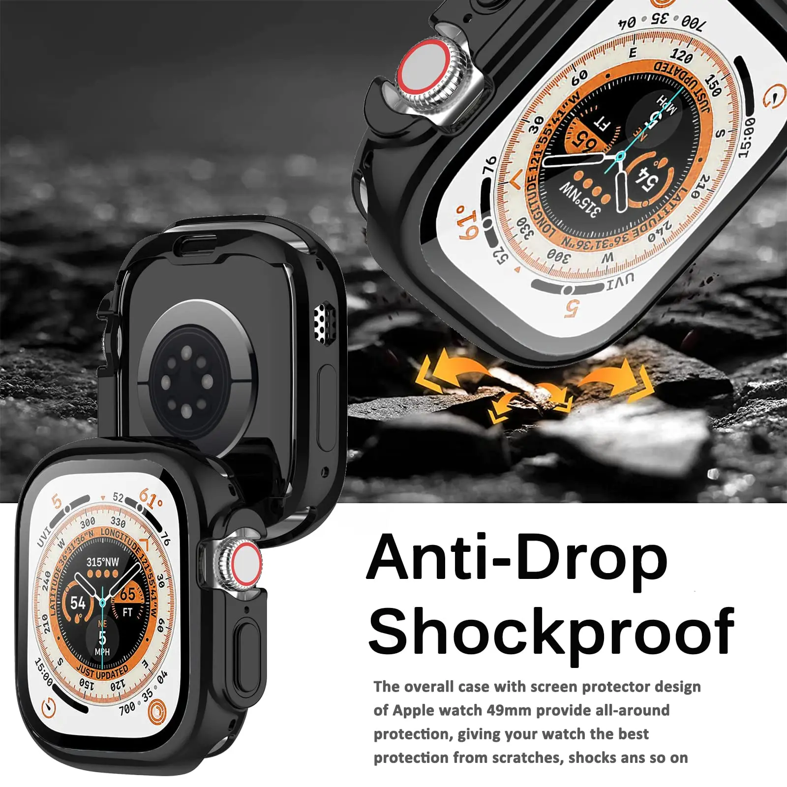 TPU ü Ŀ  ð Ʈ ̽ 49mm ȭ ȣ ׼ iWatch 8 7 6 5 4 3 SE 45mm 41mm 42mm 44mm 40mm 38mm