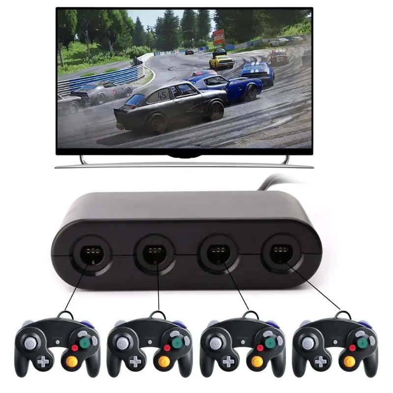 M2Ec 3 In 1 Maniglia A 4 Per Wiiu Pc Adattatore Convertitore Per Giochi Per Pc Game Cube Controller Accessori