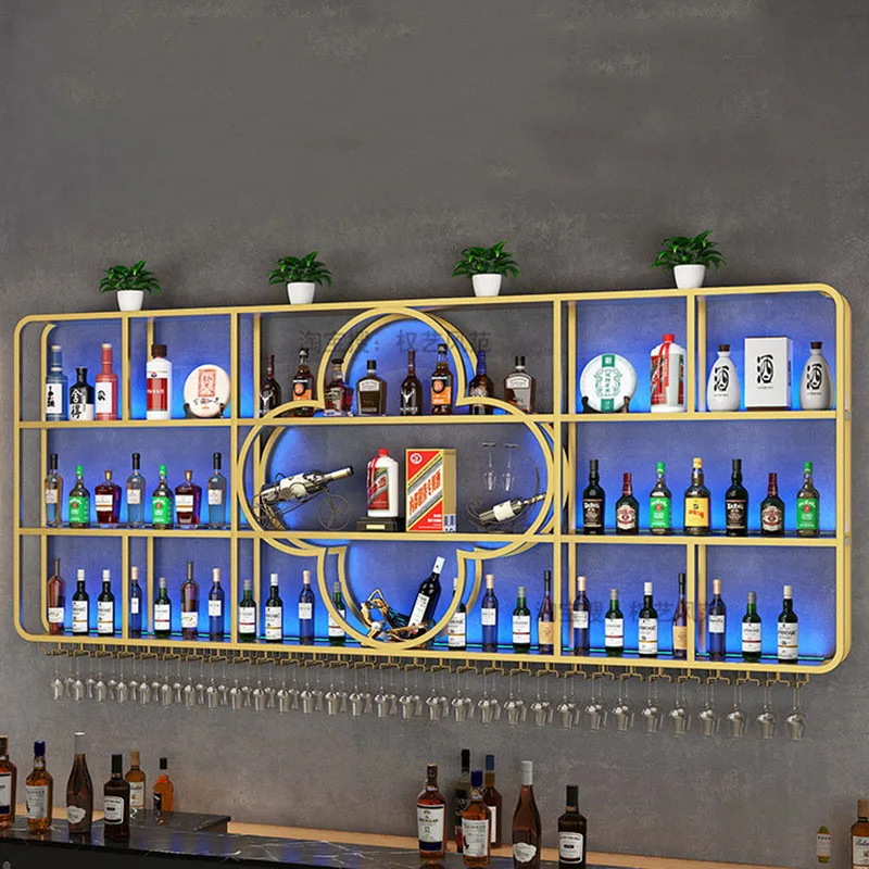 Wine Shelf Rack Living Room Bar Cart Commercial Led Floating Mini Wall Liquors Mounted Display Cabinet Tiki Outdoor Furniture La
