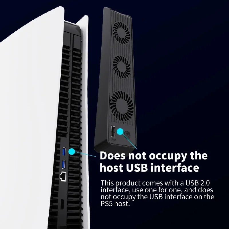 PS5 게임 콘솔 범용 냉각 선풍기, LED 조명 포함, 무소음 소음 소음 감소 선풍기, PS5 콘솔 냉각 선풍기