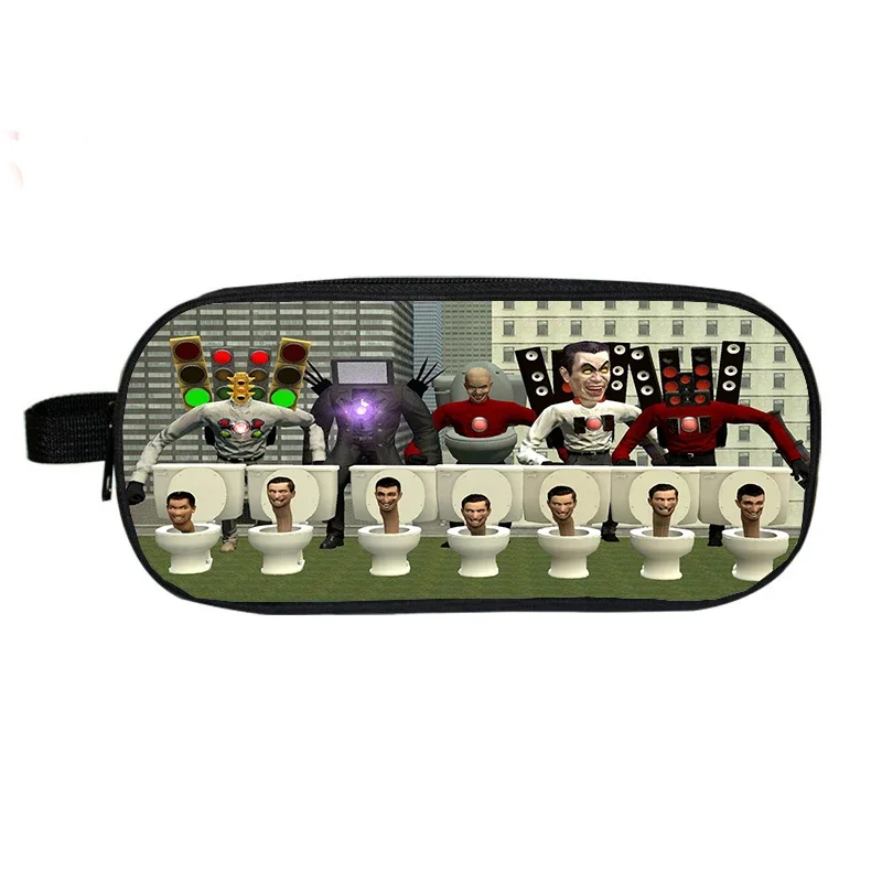 

Туалетный карандаш Skibidi, детский пенал с 3D рисунком, искусственная сумка, чехлы для макияжа, сумки для хранения для студентов, мальчиков и девочек