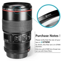 Lightdow Camera Lens Filter 6 in 1 Kits UV+CPL+FLD+ND 2 4 8 49mm 52 55 58 62 67 72 77 82 for Cannon Nikon Camera Lens - Image 2