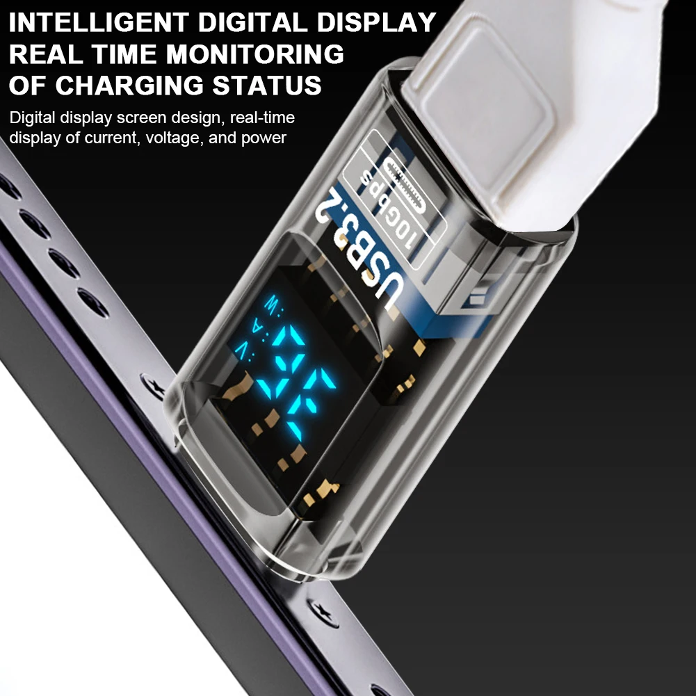 디지털 LED 디스플레이 USB-C 연장기 10Gbps Type-C USB 확장 어댑터 60W 휴대폰 노트북 태블릿용 범용