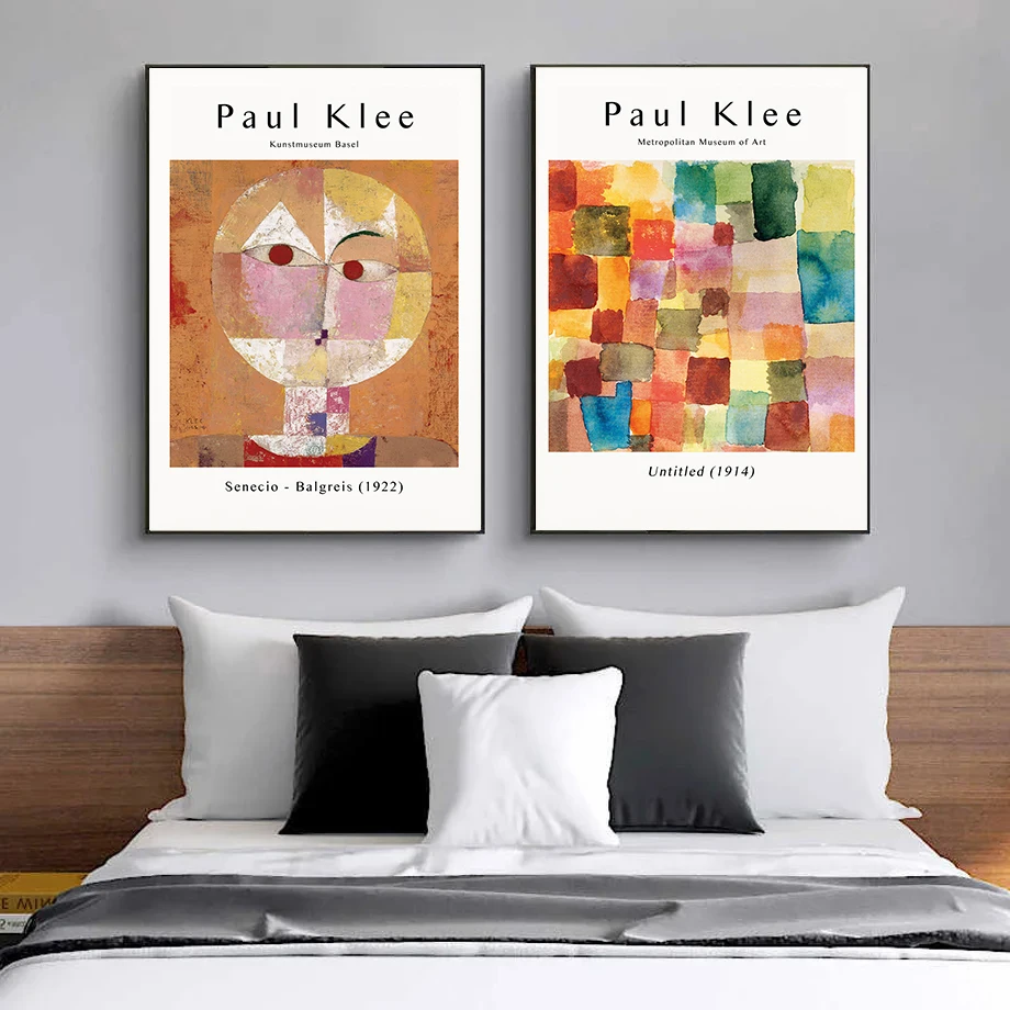 Paul Klee Artwork Exhibition Abstract Portrait Flower Posters and Prints Canvas Printing Wall Art Picture for Living Room Decor