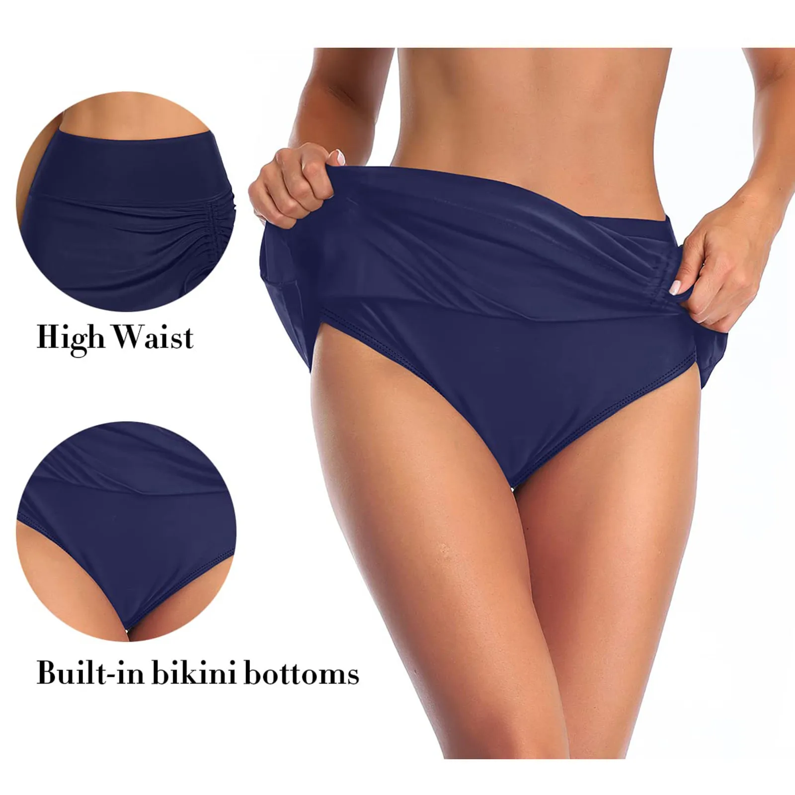 Women Swim Skirt High Waisted Bathing Suit Skirt Two Piece Sexy Beach Swimwear For Women Solid Swimsuit Bandage Beach Party