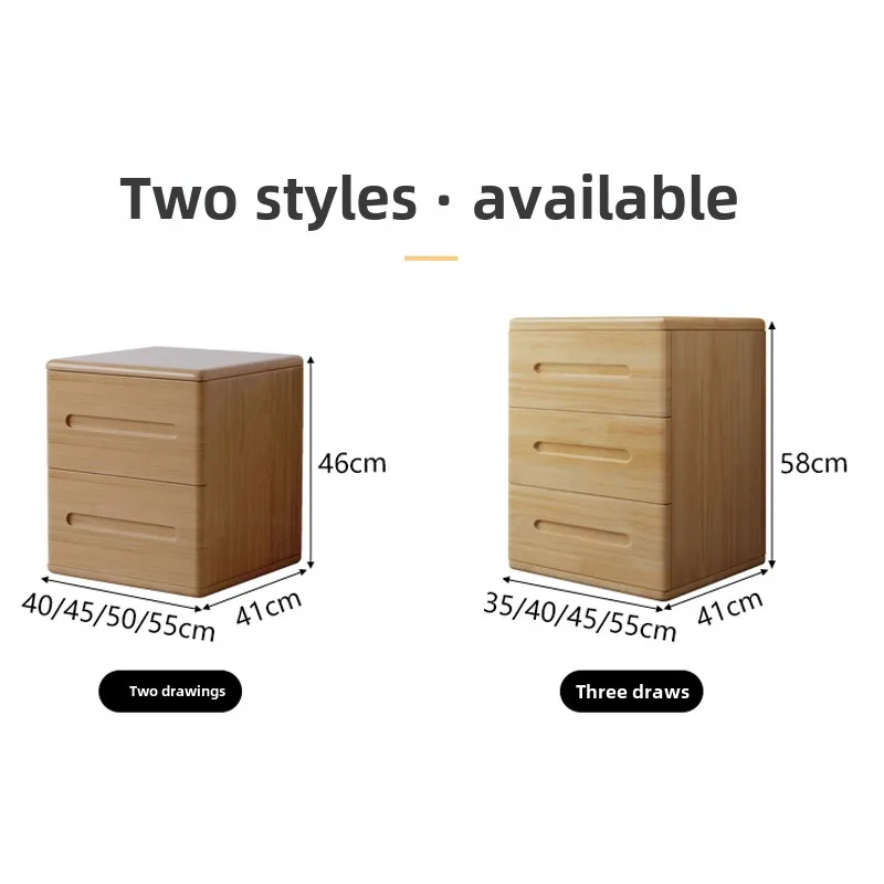 All solid wood bedside table simple modern small bedroom storage cabinet mini locker with lock chest cabinet Nordic complete