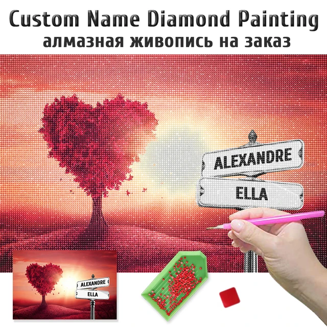 Pintura de diamantes 5D con nombre personalizado, señal de carretera, punto  de cruz, mosaico completo cuadrado/redondo, bordado de paisaje, regalo de  aniversario, decoración del hogar - AliExpress