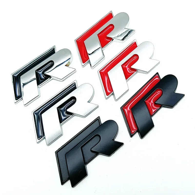 3D 메탈 R R라인 배지 자동차 전면 그릴 엠블럼 리어 트렁크 스티커 (폭스바겐 VW 골프 GTI 제타 파사트 B5 티구안 투란 MK8 용)