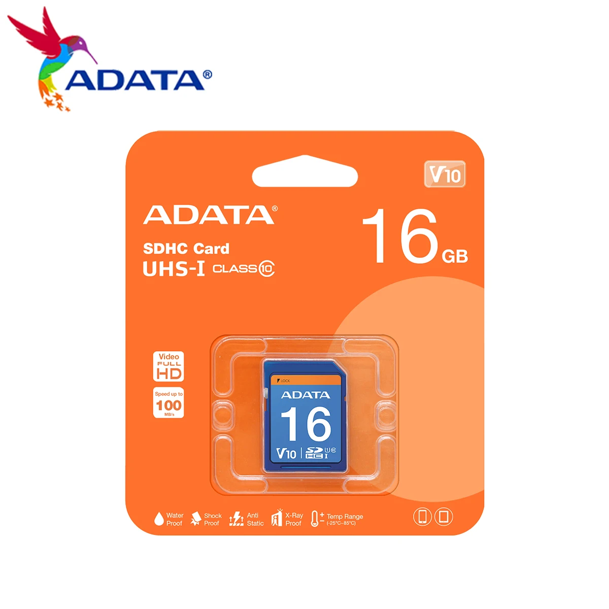 ADATA Premier SD Card 64GB SDXC 32GB 16GB SDHC U1 C10 UHS-I Memory Card V10 Video Speed 100MB/S Ultra HD for Digital Camera