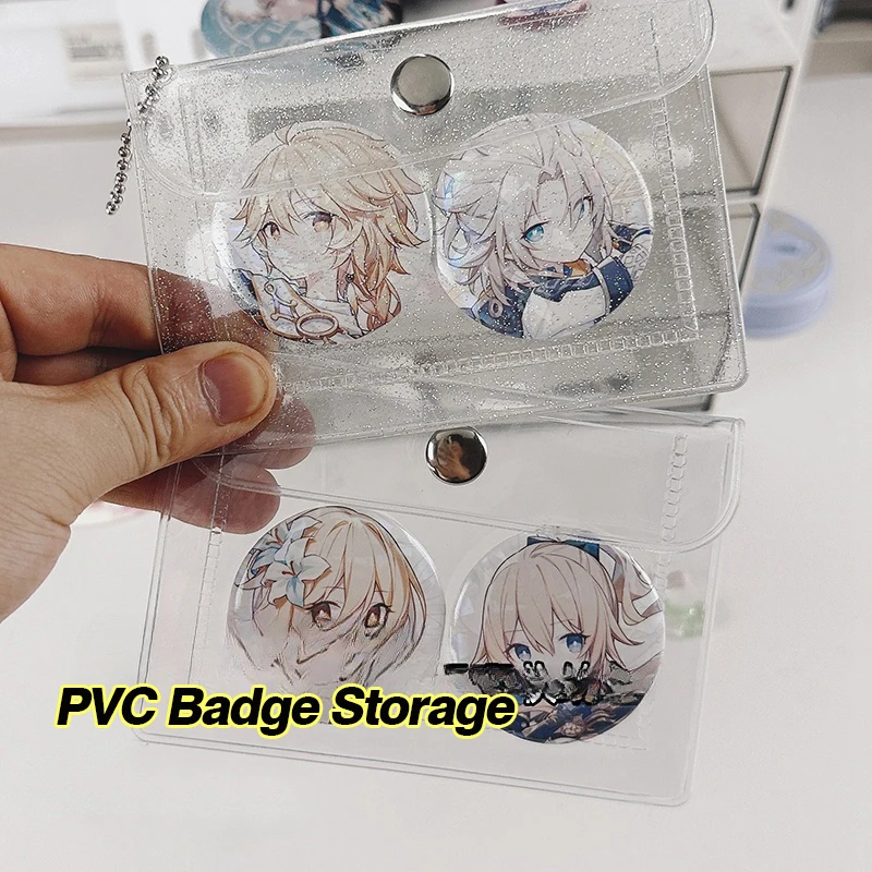 Round Badge Display Sleeve Anime Badge Protector Case Ita Bag Accessories Pin Storage Case