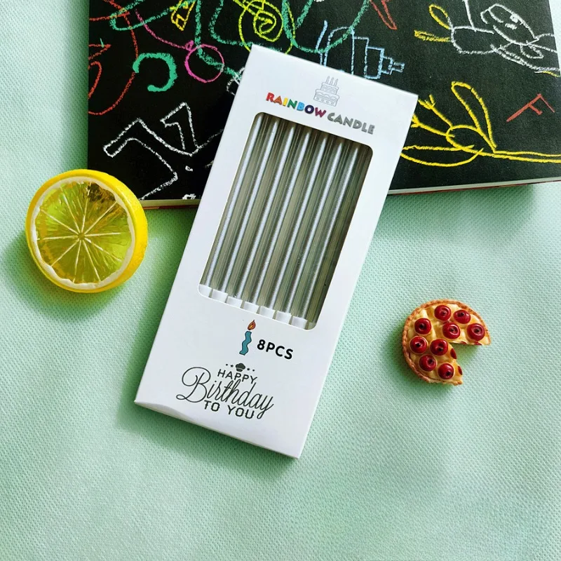 شموع عيد ميلاد معدنية ذهبية وفضية يمكنك صنعها بنفسك لتزيين كعكة الزفاف ومستلزمات استحمام الطفل الملونة