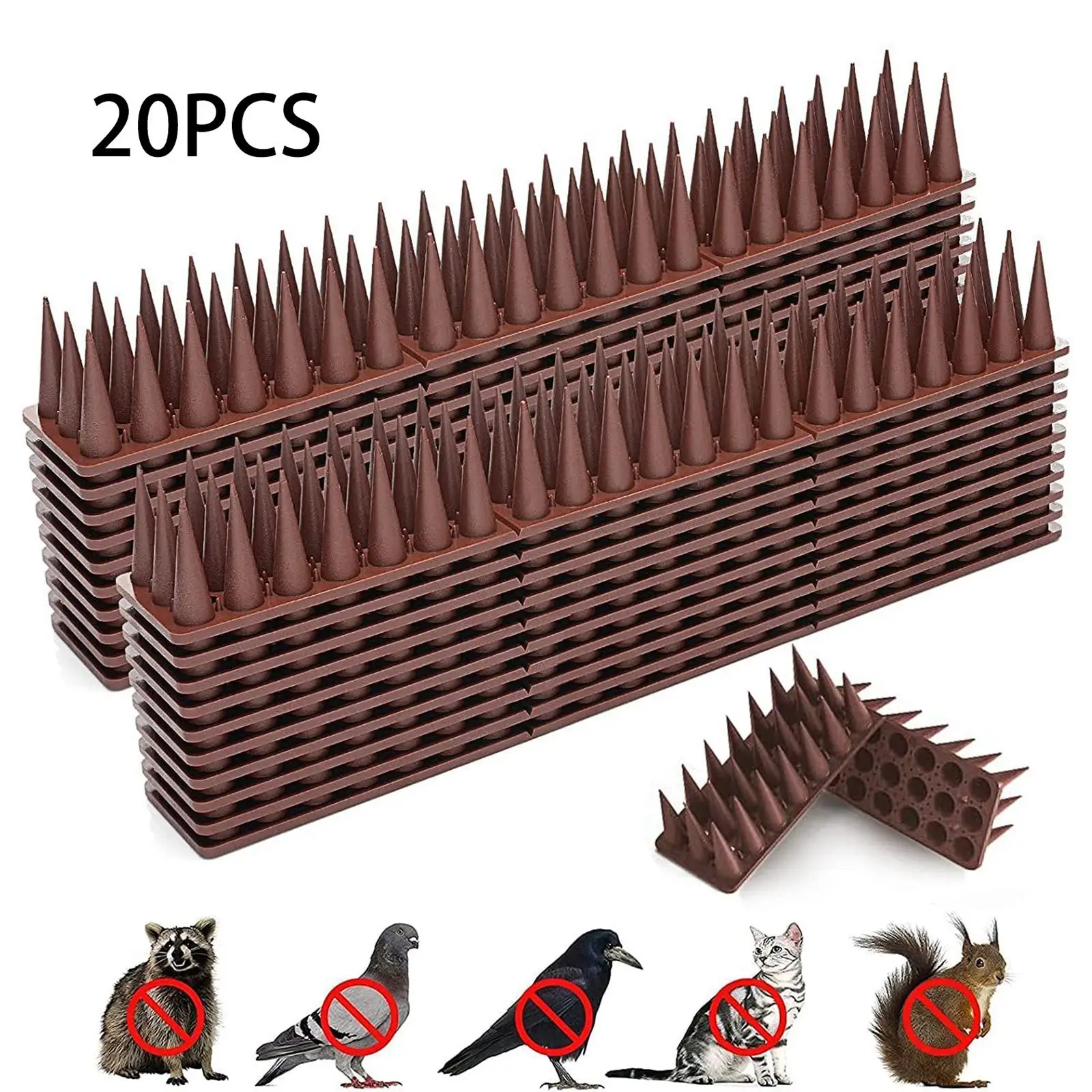 

20Pcs Bird Deterrent Spikes Small Animal Spikes Birdproof Spikes Wall Spikes Fence Spikes for Raccoon Crow Pigeons Squirrel Cats