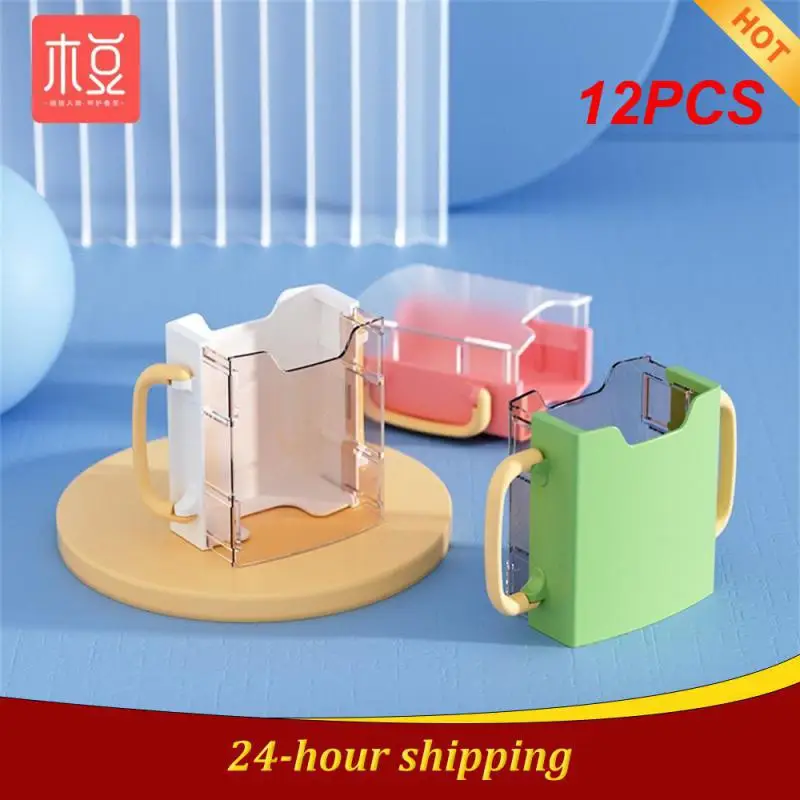 

12PCS Adjustable Container Anti-crush Spill Prevention Spill-proof Infants Handle Feeding Cup Popular Anti-fall Cup Holder Elder