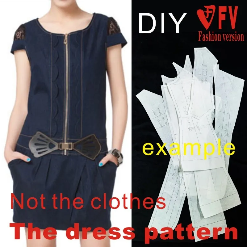 Women's Dress Sewing Pattern Template Cutting Drawing Clothing DIY BLQ-49