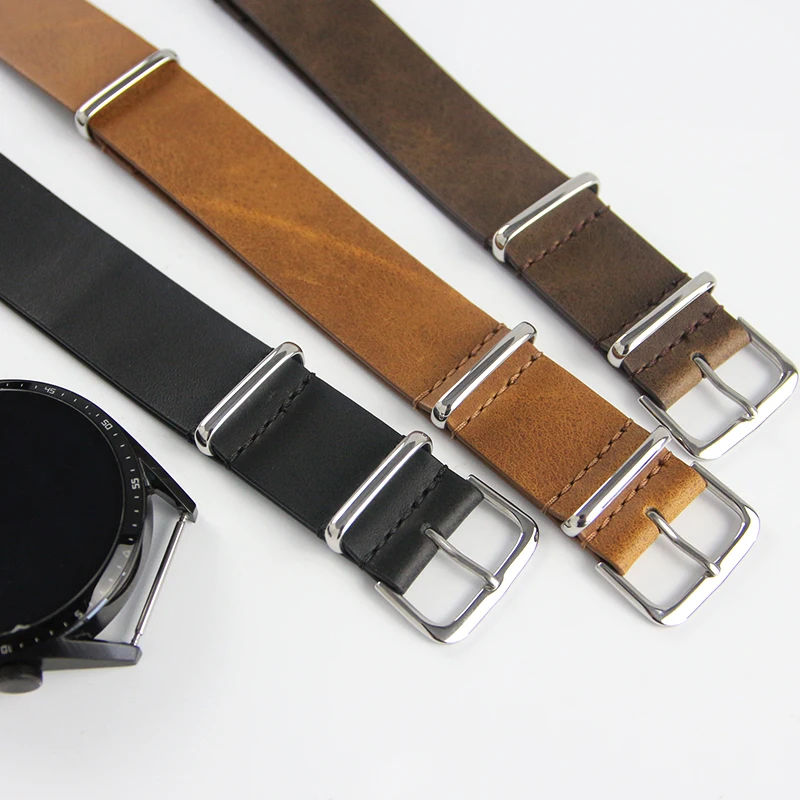 Elegant Leather PU Watch Band Strap - Premium Nato Accessories Bracelet