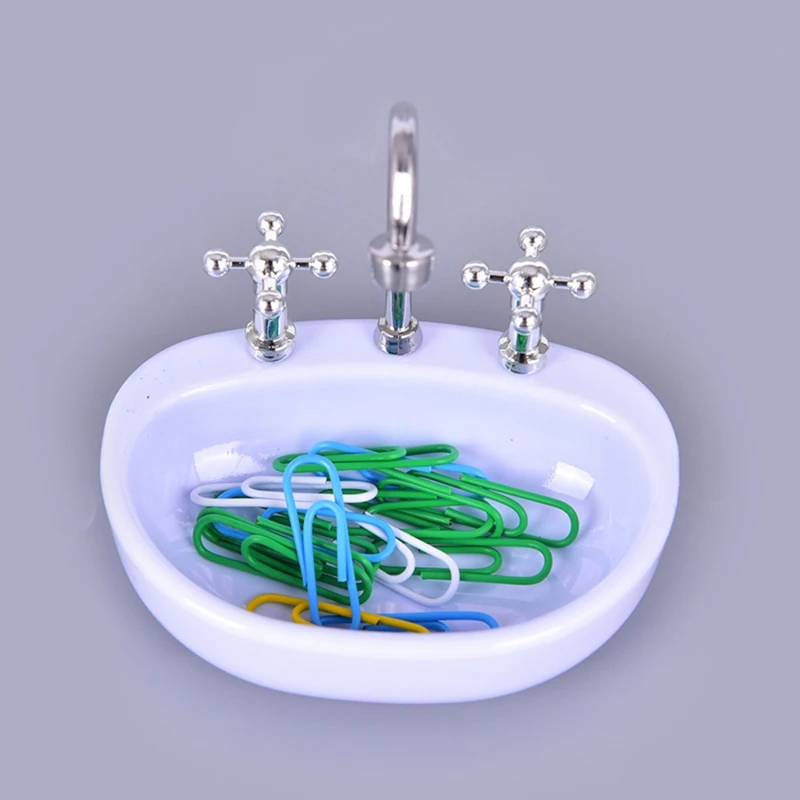Kitchen Sink Paper Clip Holder paper clip Magnetics Paperclips Storage Container Dollhouse Decor Desk Organizer for Kid Adult Gift