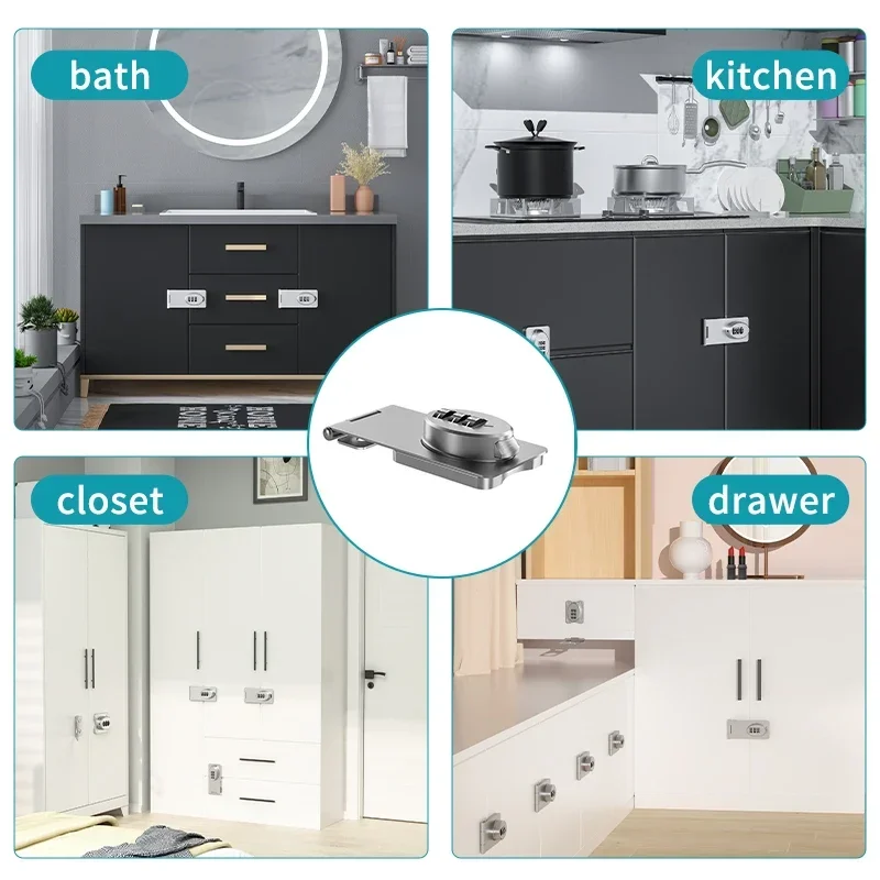 1 PCS Childden refrigerator lock protection Cabinet door combi Burglar drawer lock Double opening cabinet file cabinet door cabinet lock child lock door lock refrigerator lock door window lock safety lock refrigerator door lock