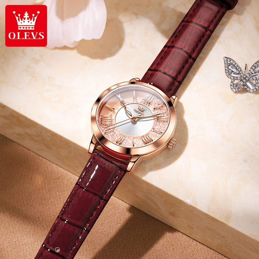 ساعات أوليف نسائية مضيئة مقاومة للماء ، ساعة يد نس...